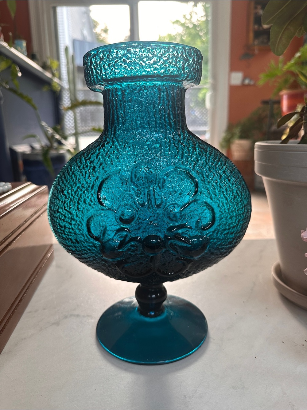 Wayne Husted for Stelvia Blue Glass vase